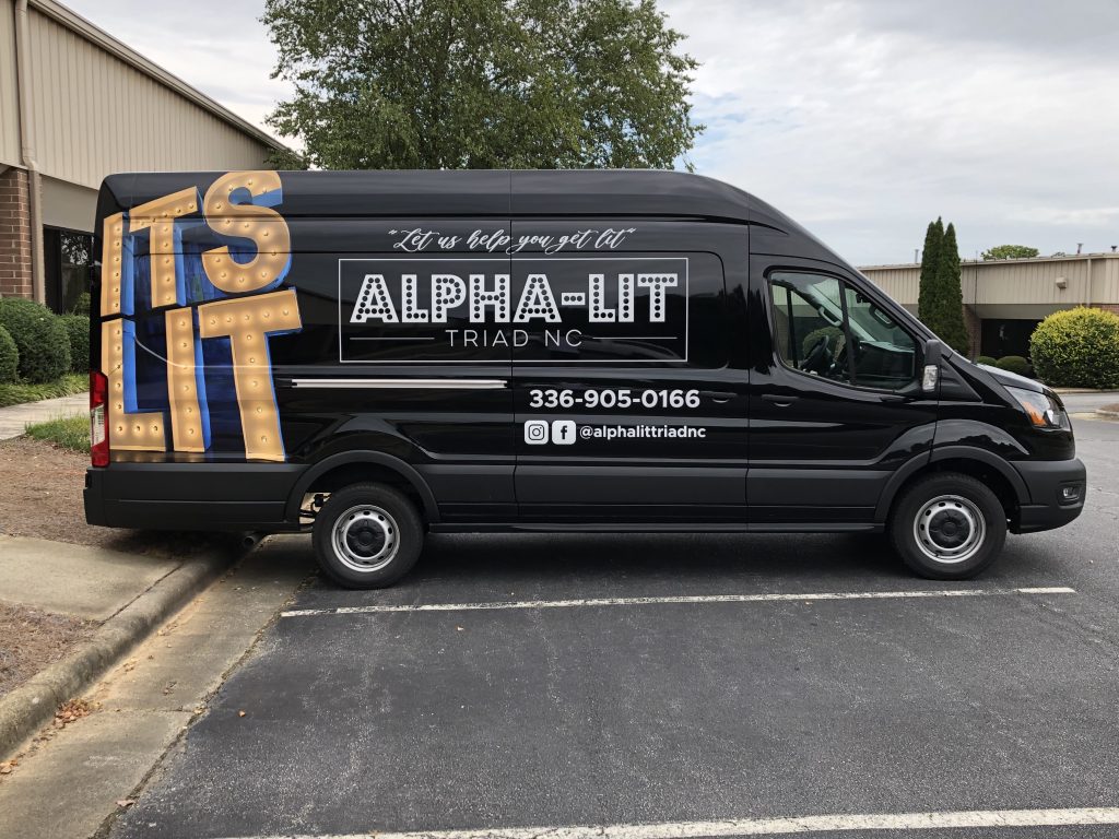 Alpha-Lit Triad Custom Van Wrap In Greensboro, NC - The Carolina Signsmith