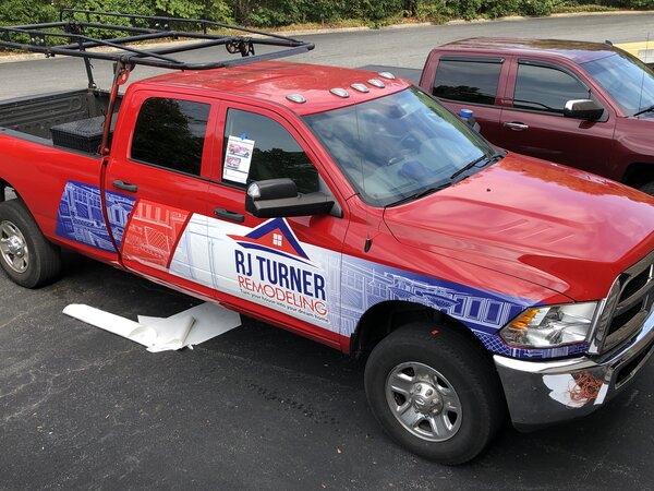 RJ Turner Remodeling Truck Wrap In Greensboro, NC - The Carolina Signsmith