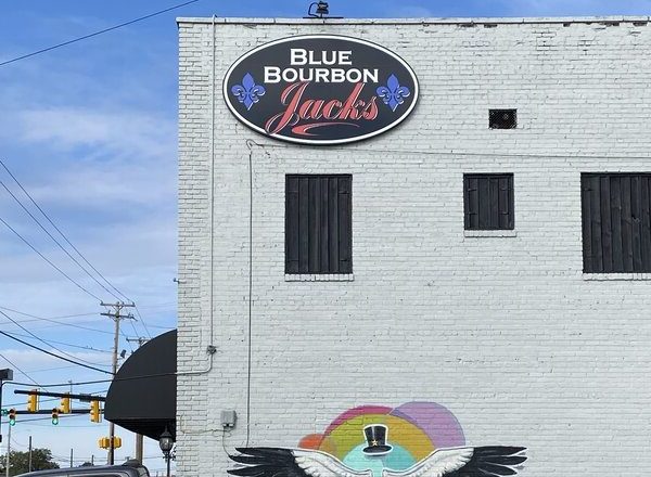 Blue Bourbon Jacks Building Signs Made by The Carolina Signsmith in Greensboro, NC 