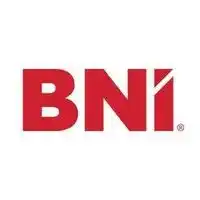 Logo of BNI (Business Network International) featuring bold red letters "BNI" on a white background.