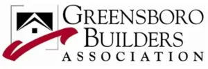Logo of the Greensboro Builders Association featuring a house icon and the association's name in bold typography.